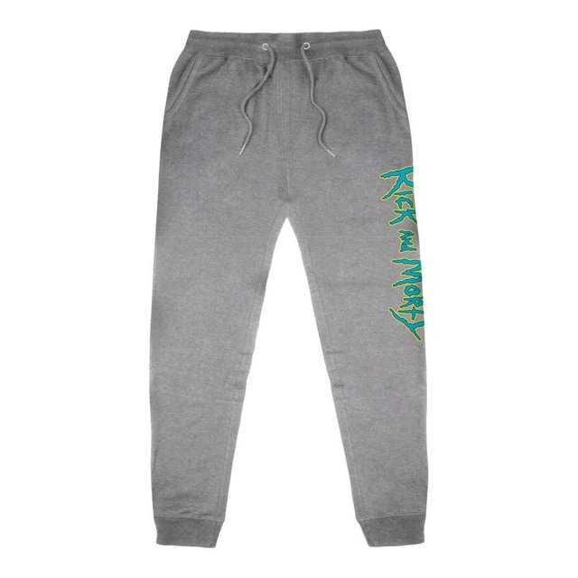 Rick And Morty - Pantalón de Chándal Diseño Logotipo para Hombre (Gris Deportivo)