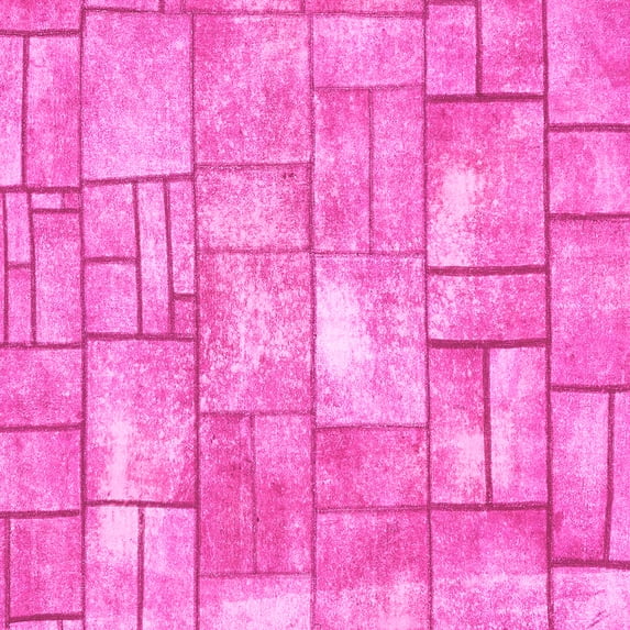 Ahgly Company Indoor Square Abstract Pink Modern Area Rugs, 6' Square