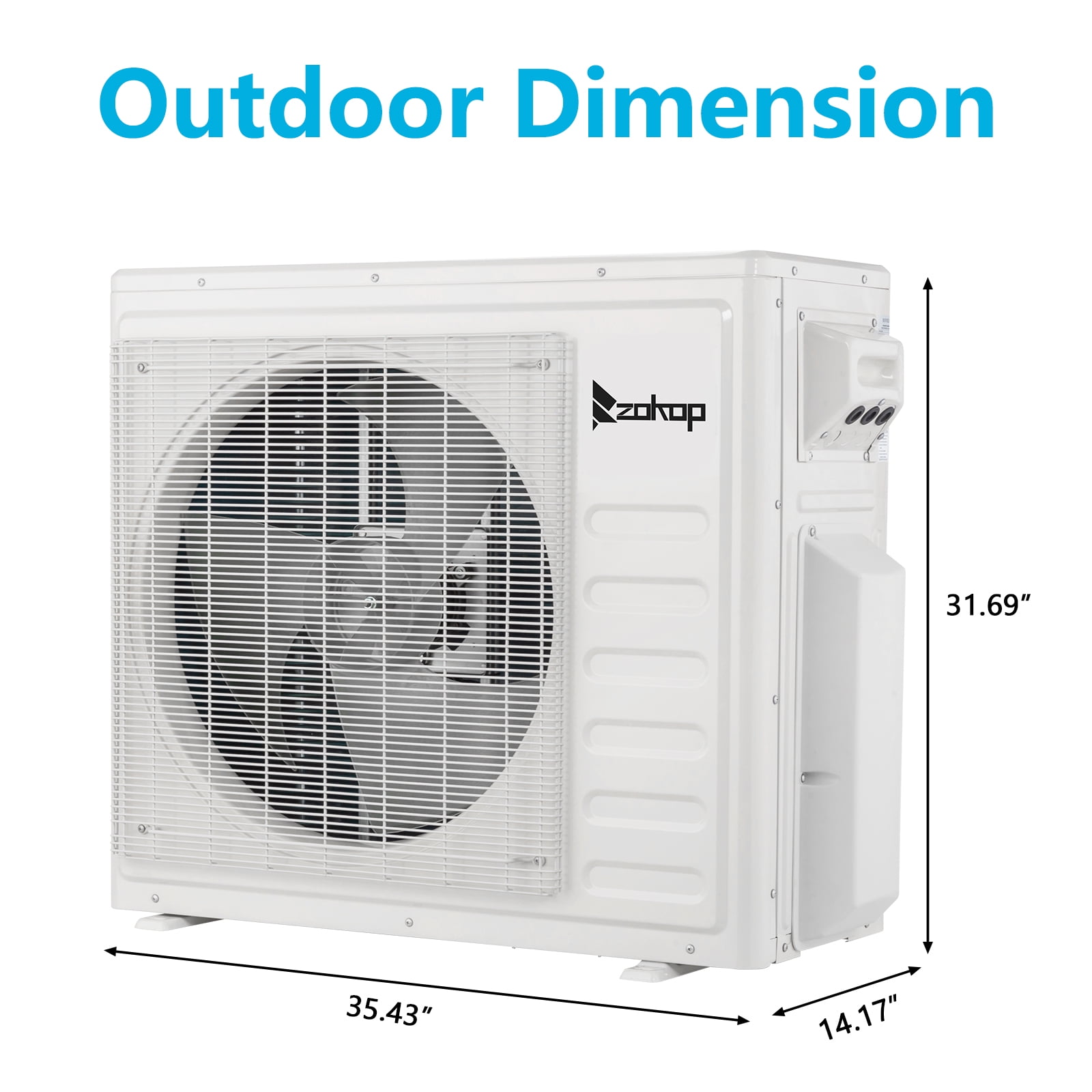 Ktaxon 3 Zone 9000 + 9000 + 18000 BTU WIFI Mini Split AC/Heating System, 19 SEER Tri Zone 27000 BTU Ductless Split Air Conditioner with Pre-Charged Condenser, Heat Pump & 25Ft Line Set, 208-230V