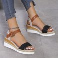 thumbnail image 5 of Ruyang Womens Fashion Summer Sequins Decorative Open Toe Buckle Wedge Heel Thick Sole Sandals Small Wedge Sandals for Women, 5 of 9