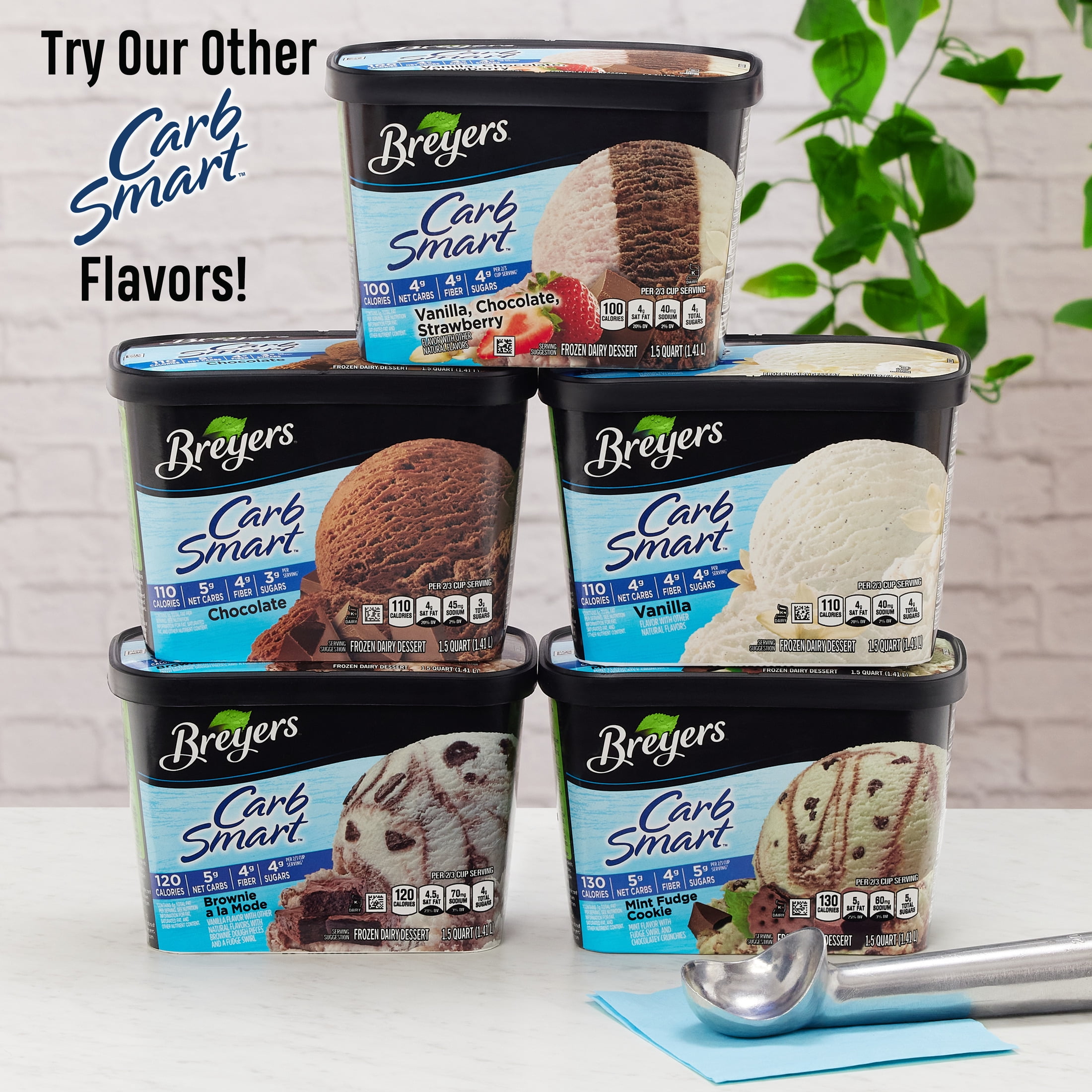 Breyers CarbSmart Chocolate Peanut Butter Ice Cream Frozen Desserts, 1.5 Qt