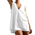 thumbnail image 3 of Robe de Plage Sans Manches pour Femmes, Chemises à Col en V, Décontractée d'Été, Hauts de Couverture Unis Sans Manches, 3 of 7
