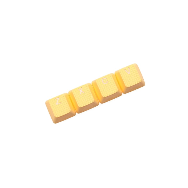 KPREPUBLIC taihao Rubber Gaming Keycap Set Rubberized Doubleshot Cherry MX OEM Profile 4 Key zxcv Magenta Light Blue Neon Yellow Neon Green (ZXCV N Yellow)