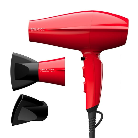 Secadora de cabello Brillant Ceramic ION GAMA ITALY Tecnología Ceramic Ion efecto antifrizz y Nano Silver antibacterial, 3 Temperaturas, 2 Velocidades, Botón de Aire Frío, Boquilla Concentradora