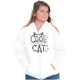 thumbnail image 4 of Crazy Lady Cool Cat Kitten Adorable Zip Hoodie Sweatshirt Women Brisco Brands S, 4 of 5