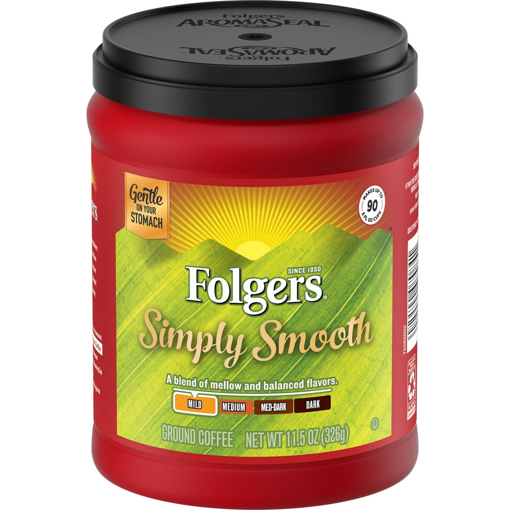 Folgers Simply Smooth Ground Coffee, Mild Roast Coffee, 11.5 Ounce