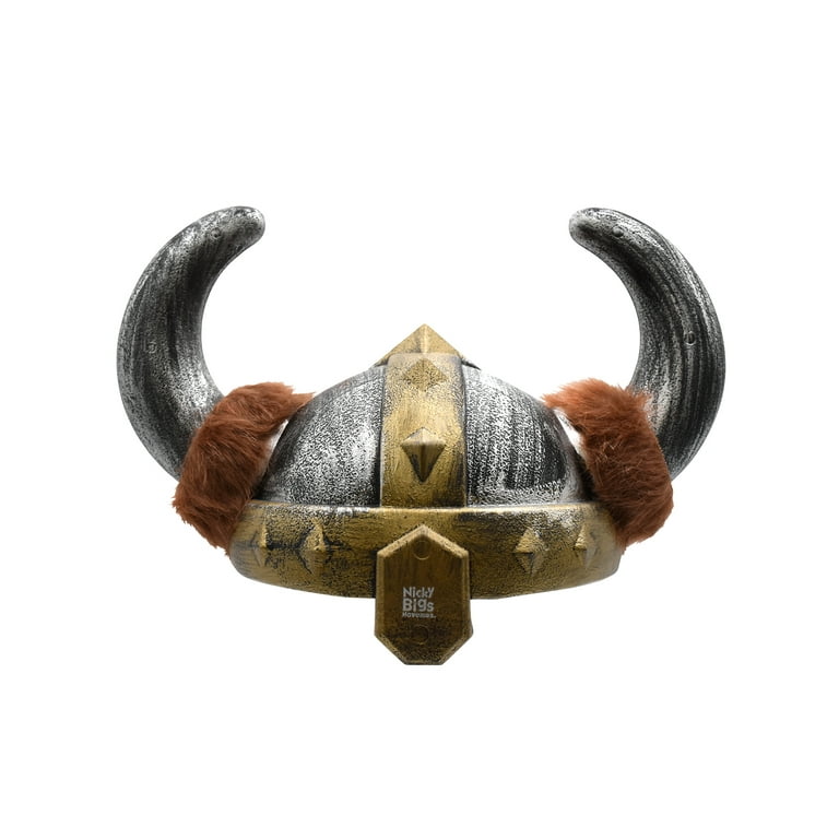 Viking Helmet Adult Gold with White Bull Horns Viking Helmet Adult Gold with White Bull Horns
