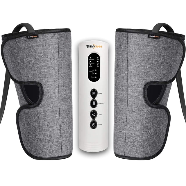 SHINE WELL Leg Massager for Circulation, Leg Compression Massager for Calf Foot and Arms, Calf Massager with 3 Modes 3 Intensities 2 Timing, Helpful for Restless Legs Syndrome Relief, Pain Relief