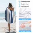 thumbnail image 4 of Beach Towel Navy Blue Stripes Bath Pool Towels Grey Vertical Striped Lines Absorbent Beach Towel Soft Large Quick Dry Lightweight Camping Travel Sports Yoga Gym Swim Towels for Adult 35x70 Inch, 4 of 9