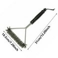 thumbnail image 2 of tooloflife Universal Three Sided Grill Brush Barbecue Brush Stainless Steel Wire Bristles T Shape Black Portable, 2 of 8