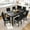 Black, variant on Baxluxe 7 Piece Kitchen Dining Set, Kitchen Table Set for 6, Marble Dining Table and 6 PU Leather Chairs for Small Kitchen, Apartment, Dining Room,Gray