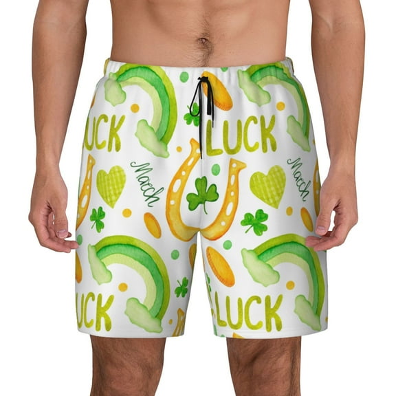 Xecao St Patrick's Day1 for Men's Swimming Trunks Swim Trunks Quick Dry Swim Shorts with Mesh Lining Funny Swimwear Bathing Suits