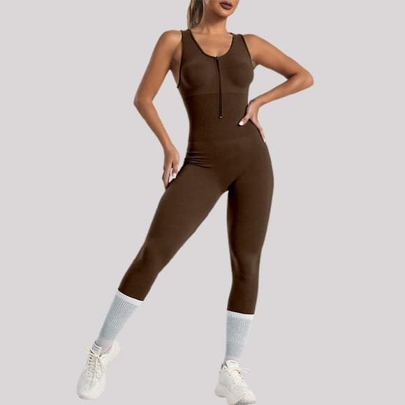 WILLBEST Mono de Entrenamiento para Mujer, de Manga Larga, con Cremallera Frontal Y Espalda Descubierta, Elástico, Deportivo, para Yoga, Running, Ropa Informal Cómoda. Mediana