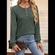 thumbnail image 5 of Suéter para Mujer, Camisetas Henley de Larga, Túnicas para Usar con Leggings, Suéteres de Cuello Redondo A . Verde S, 5 of 8