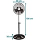 thumbnail image 3 of Ventilador De Pedestal Aerotec De 12 Pulgadas De 36W De Potencia, De 3 Velocidades VM-121 Negro, 3 of 4