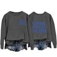 thumbnail image 2 of Gray Oversized Sweatshirts for Women Cool Aunts Club Sweatshirt: Aunt Crewneck Sweatshirt Auntie Letter Print Long Sleeve Pullover Top Going Out Tops for Women, 2 of 5