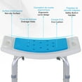 thumbnail image 4 of HOMCOM Chaise de Douche Siège de Bain Rembourré en EVA avec Pieds à Ventouse 300 Lb, 4 of 10
