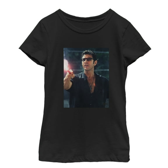 Girl's Jurassic Park Dr. Malcolm Flare Distraction Graphic Tee Black X Large