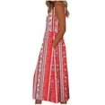 thumbnail image 3 of Gamivast Dresses for Women Sleeveless Scoop Neck Empire Waist A-Line Midi Dress Boho Floral Print with Pockets Flowy Comfy Casual Beach Summer Dresses, 3 of 4