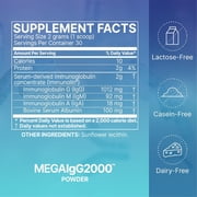 Microbiome Labs Mega IgG2000 Gut Health Powder for Women, Men & Kids 2+ IgG Immunoglobulin Supplement for Digestive Health Support - Dairy-Free Bovine Colostrum Supplement Alternative 2.1 Ounces