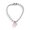 Pink, variant on Crystal Love-shape Necklace Female Temperament Net Red Collarbone Chain Korean Version Student Simple Jewelry