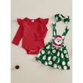thumbnail image 4 of Newborn Baby Girl Christmas Outfits Ruffle Long Sleeve Romper Gingerbread Man Suspender Dress 3 6 9 12 18 Months Fall Winter Clothes, 4 of 8