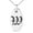 Silver, variant on Stainless Steel Letter W Initial Old English Monogram Engraved Small Oval Charm Pendant Necklace