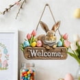 thumbnail image 5 of HuiXinOu Easter Bunny 2D Flat Wooden Wall Hanging Sign Welcome Door Decor Spring Holiday Porch Front Door Indoor Decoration, 5 of 6