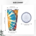 thumbnail image 3 of 20oz Car Cup Three-Piece Set Of Single Silver Edge No Smell Easy To Carry Heat Preservation For Daily Car Sports Travel Brown Tie-Dye Background Rainbow Colors, 3 of 8