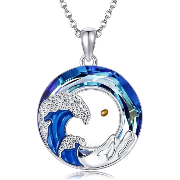 JUSORA 925 Sterling Silver Crystal Mustard Seed Pendant Necklace Jewelry Gifts for Women