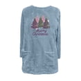 thumbnail image 3 of Merry Christmas Sweatshirts Women Funny Graphic Fuzzy Fleece Crew Neck Sweatshirt Warm Winter Long Sleeve Tops Pocket, 3 of 4