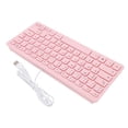 thumbnail image 1 of Small Wired Pink Keyboard, 78 Keys Ultra Compact Keyboard, German or English Language, for Laptop PC, in Office, Travel, Gaming, 1 of 7