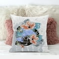 thumbnail image 3 of Amrita Sen Flamingo with Flower Throw Pillow with Removable Cover in Gray Blue Orange 16x16, 3 of 5