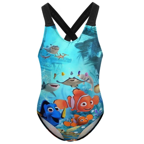 Girls Finding Nemo Swimsuit One Piece Bathing Suit for Girls Swimwear