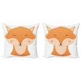 thumbnail image 1 of Ambesonne Fox Throw Pillow Cover 2 Pack, Happy Animal Face Simplicity, 24", Apricot Peach, 1 of 2