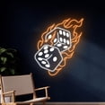 thumbnail image 2 of Handmadetneonsign Dice On Fire Neon Sign, Flaming Poker Led Light, Burning Slot Game Neon Light, 2 of 5