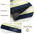 thumbnail image 2 of Yellow Navy Blue Striped Bathroom Rug Washable 2x3 Entryway Rug Non Slip Neutral Minimalist Lines Front Door Mat Low Pile Indoor Doormat Throw Floor Carpet for Kitchen Bedroom Entrance, 2 of 8