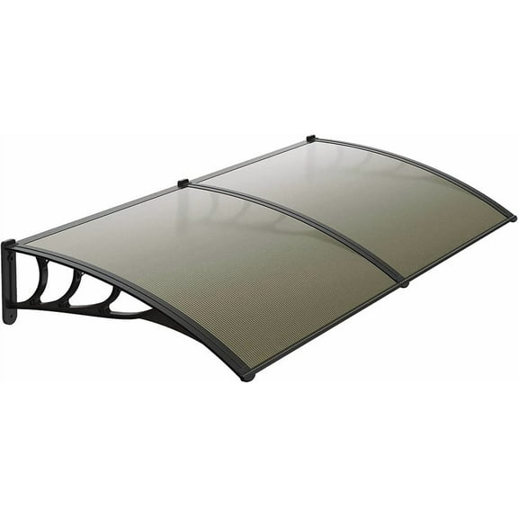HOWEN 40"x 80" Window Awning Door Canopy, Polycarbonate Cover for Front Door and Sun Shelter, Outdoor Patio Awning with Aluminum Frame, Easy Installation