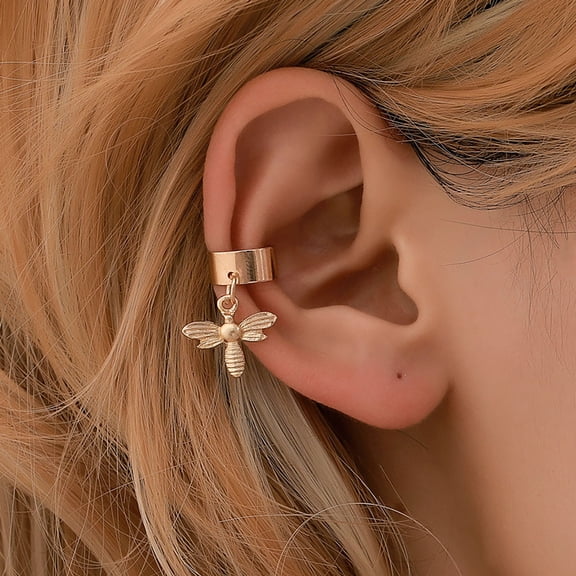 Teissuly U-Shaped Ear Bones No Pierced Ear Buckle Small Bee Diamond Ear Clip