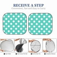 thumbnail image 4 of Lsque Teal Turquoise And White Polka Dot 2 PCS Windshield Sun Shade | CarFoldable Window Covers | Car Accessories Reflect UV for Universal Cars SUV Truck | Medium, 4 of 7