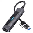thumbnail image 1 of Divisor de Concentrador USB C 5 en 1, USB-C a RJ45, Lan Ethernet, Adaptador USB 2.0/3.0, Lector de Tarjetas SD/TF para , PC y PortáTil, 1 of 5