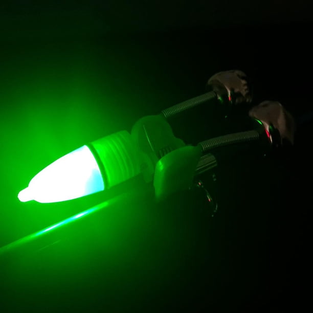 Alarma De Mordedura De Pesca 10 Uds. Caña de pescar nocturna mordedura alarma luz campanas anillo indicador (verde hierba)