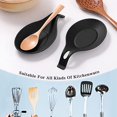 thumbnail image 3 of 6pcs Stands Plate Cooking Silicone Holders Plates Almond- Rack Kitchen, Almond Counter Shelf Fork Pads Rests Tong Serving Utensil Cutlery Utensils Size Ladle Chopstick, 3 of 5