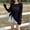 Black, variant on qelini Beach Cover up for Women Long Sleeve Sun Protection Swimsuit Cover Up Solid Color Cover Up Tunic Summer