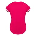 thumbnail image 3 of Gbsyewxs Womens Tops Crew Neck Short Sleeve Patchwork Baseball Soft Summer T Shirts For Women Hot Pink, 3 of 5