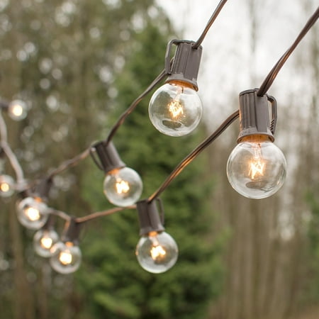 Outdoor String Lights Globe 100 Ft C9 Brown Wire 1 5 Outdoor String Lights Globe 100 Ft C9 Brown Wire 1 5 Inch G40 Bulbs