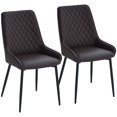 thumbnail image 1 of HOMCOM Dining Chairs Set of 2, PU Leather Kitchen Chairs with Metal Legs, 1 of 10