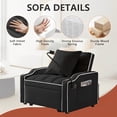 thumbnail image 5 of Aukfa Convertible Sleeper Chair Bed with USB Port, Cup Holder and Swivel Phone Holder, Pull Out Sofa Chair for Living Room/Bedroom/Small Space, Black, 5 of 8