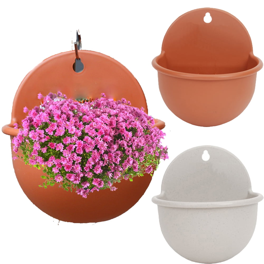 Leaveforme Wall Hanging Planters Railing Hanging Planters, 2PCS Plastic
