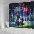 thumbnail image 4 of Happy New Year French Bulldog Family Cheer Winter Midnight Firework Shower Curtain Dog Lover Gifts Waterproof Bathroom Bathtub Curtain - 02025, 4 of 5
